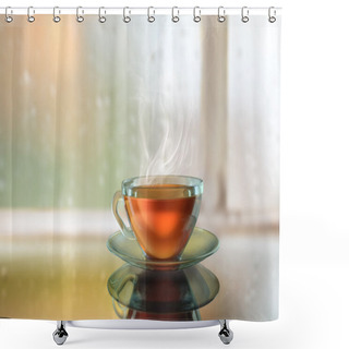 Personality  Steamy Black Tea Shower Curtains