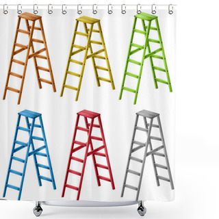 Personality  Ladders In Six Different Colors Shower Curtains