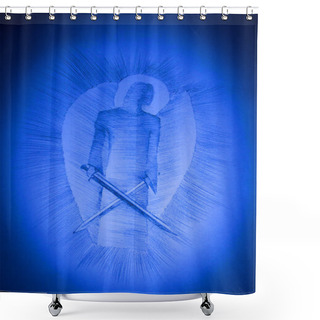 Personality  Angel With Sword Shower Curtains