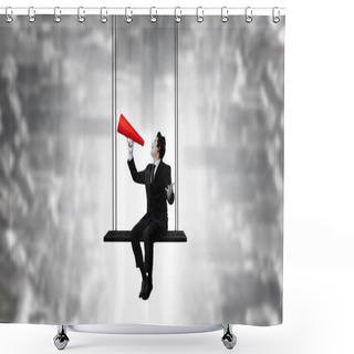 Personality  Young Man Mime. Mixed Media Shower Curtains