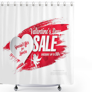Personality  Valentine Day Sale Banner Shower Curtains