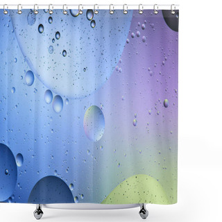 Personality  Abstract Background From Mixed Water And Oil In Blue, Purple And Green Color Shower Curtains