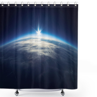 Personality  Earth From Universe (taken 20km Above Ground) Real Photo Shower Curtains