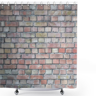 Personality  Grunge Brick Wall, True Colors, Vector Illustration. Shower Curtains