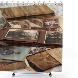 Personality  Old Photos And Albums Shower Curtains