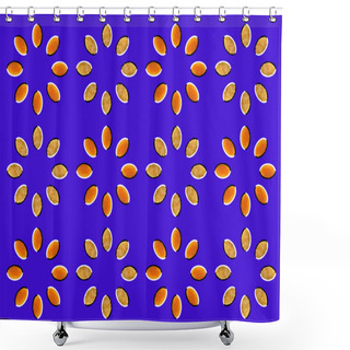 Personality  Optical Illusion With Circles Made From Dried Fruits (apricot And Pear) Shower Curtains