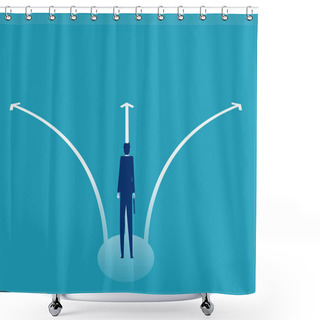 Personality  The Back Business Person Standing In Front Of Forked Ways. Business Direction Concept Shower Curtains