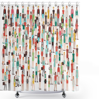 Personality  Crowd Of Women Standing Together Shower Curtains
