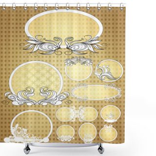 Personality  Decorative Oval Frame. Vector Illustration Shower Curtains