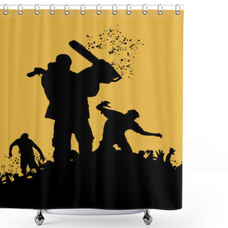 Personality  Zombie Slayer 4 Shower Curtains