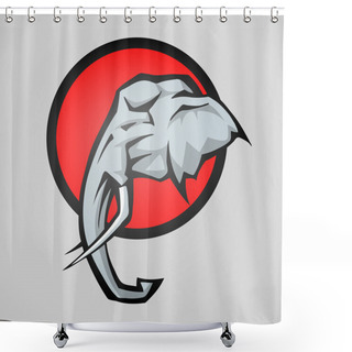 Personality  Vector Illustration Of An African Elephant Bull Facing Side View Shower Curtains