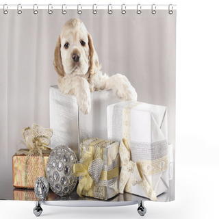 Personality  Cocker Spaniel Puppy And Gifts Shower Curtains