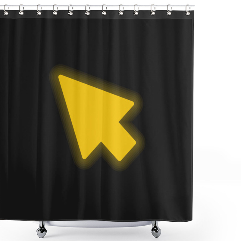 Personality  Arrow Yellow Glowing Neon Icon Shower Curtains