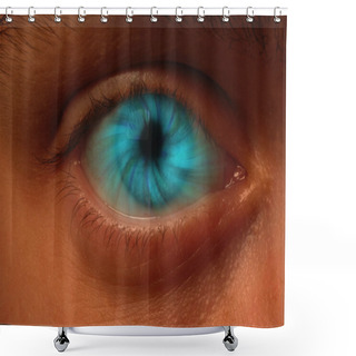 Personality  Blue Vortex In An Eyeball Shower Curtains
