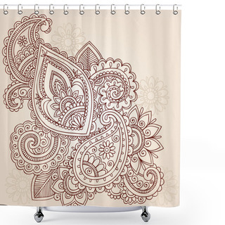 Personality  Henna Mehndi Pasiley Doodle Vector Shower Curtains