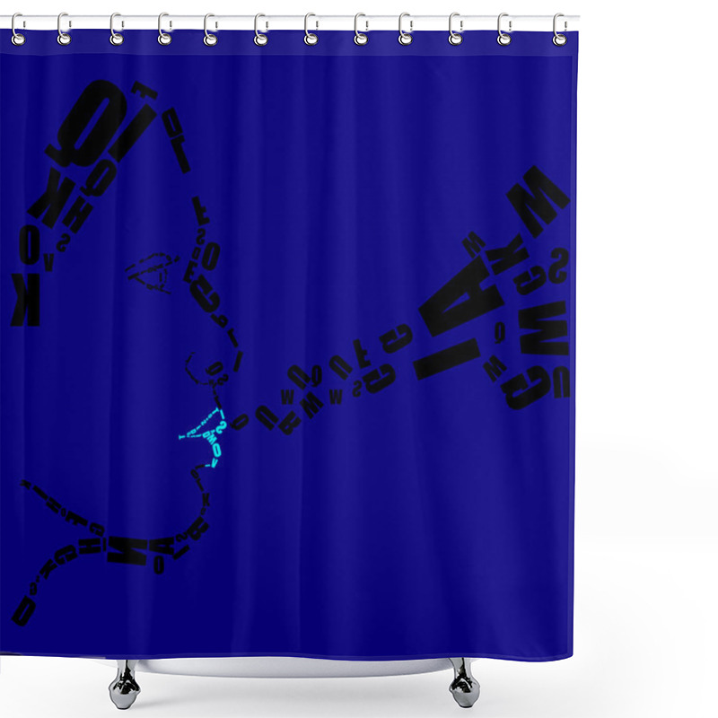 Personality  Typography Vector Woman Face shower curtains