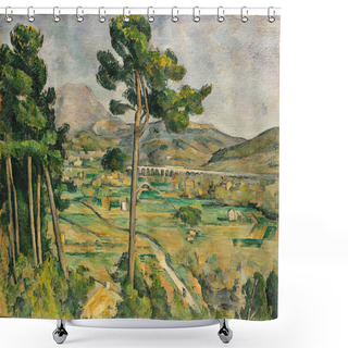 Personality  Mont Sainte-Victoire And The Viaduct Of The Arc River Valley (French: La Montagne Sainte-Victoire Vue De Montbriand), Oil Painting On Canvas Between 1882 And 1885 - By French Painter, Paul Cezanne (1839 -1906).  Shower Curtains