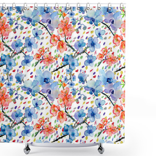 Personality  Hand Painted Watercolor Flowers Shower Curtains