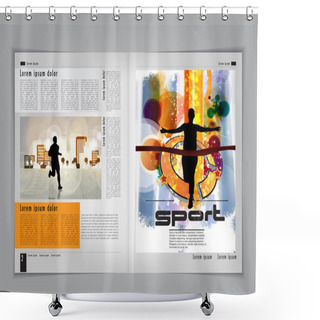 Personality  Sport Magazine Layout Shower Curtains