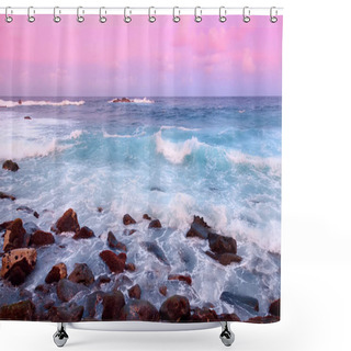 Personality  Rough And Rocky Shore At South Coast Of Maui, Hawaii, USA Shower Curtains