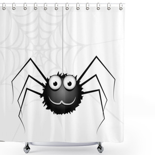 Personality  Vector Cute Spider. Vector Illustration. Shower Curtains