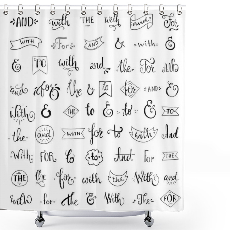 Personality  Collection Of Ink Ampersands And Catchwords Shower Curtains