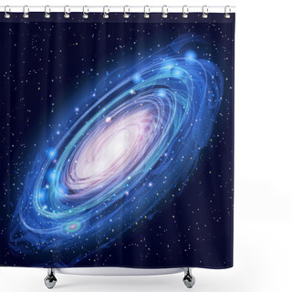 Personality  Beautiful Glowing Vector Andromeda Galaxy Shower Curtains