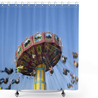 Personality  Carnival Swing Ride At Midway Shower Curtains