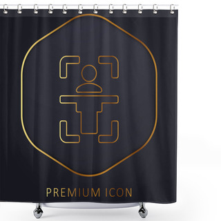 Personality  Body Scan Golden Line Premium Logo Or Icon Shower Curtains