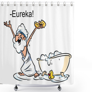 Personality  Archimedes Eureka Swimming Bath Cartoon Shower Curtains