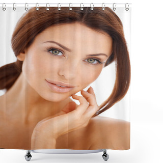 Personality  Portrait Of A Beautiful Natural Woman Shower Curtains