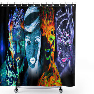 Personality  Four Elements: Earth, Fire, Air And Water Shower Curtains