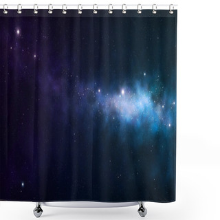 Personality  Blue And Purple Nebula Shower Curtains