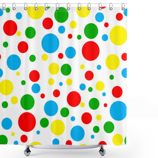 Personality  Seamless Bright Multi Polka Dot Shower Curtains