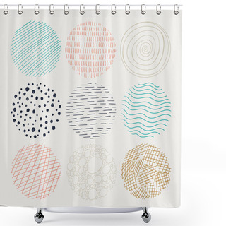 Personality  Vector Abstract Doodle Circles Shower Curtains