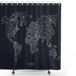 Personality  Vector World Map Illustration In Polygonal Style Shower Curtains