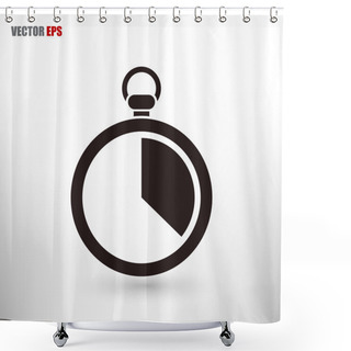 Personality  Stopwatch Icon Design Shower Curtains