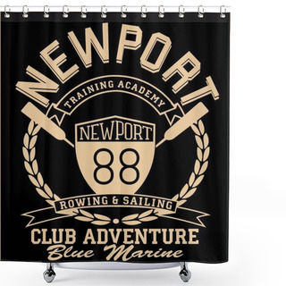 Personality  VECTOR NEWPORT SAIL COLLEGE PRINT Shower Curtains