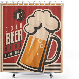 Personality  Retro Beer Vector Poster Shower Curtains
