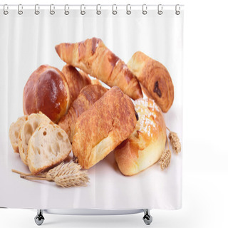 Personality  Assortment Of Bread And Pastries Shower Curtains