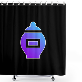 Personality  Ash Blue Gradient Vector Icon Shower Curtains