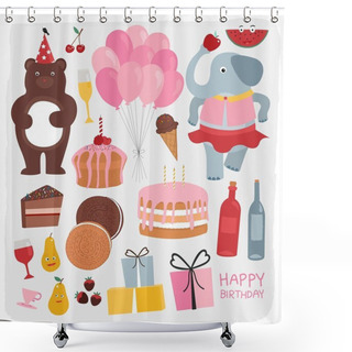Personality  Set Of Party Elements Shower Curtains