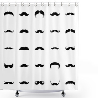 Personality  Glyph Icon Design Set Of Mustaches Shower Curtains