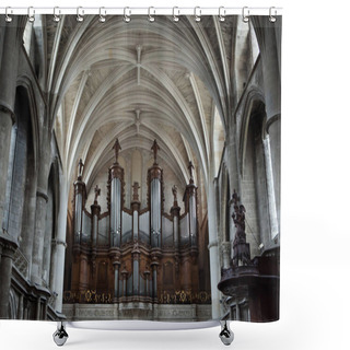 Personality  Pipe Organ In The Bordeaux Cathedral Shower Curtains