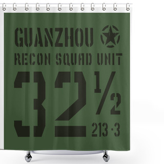 Personality  Xxxxxxx Military Plate Design Shower Curtains
