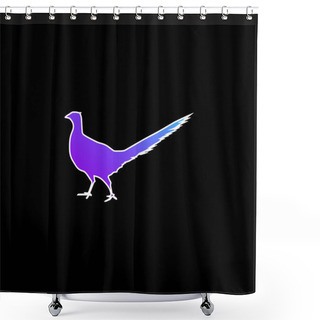 Personality  Bird Peasant Animal Shape Blue Gradient Vector Icon Shower Curtains