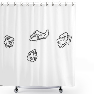 Personality  Vector Sketch Crumpled Pieces Of Paper Shower Curtains