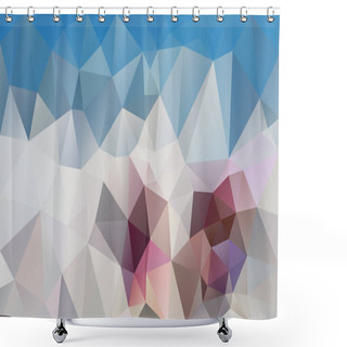 Personality  Vector Abstract Irregular Polygonal Background - Triangle Low Poly Pattern - Sky Blue, Ivory White, Gray, Mauve And Taupe Color Shower Curtains