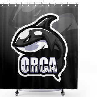 Personality  Orca Mascot Esport Logo Design Shower Curtains