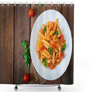 Personality  Penne Pasta In Tomato Sauce Shower Curtains
